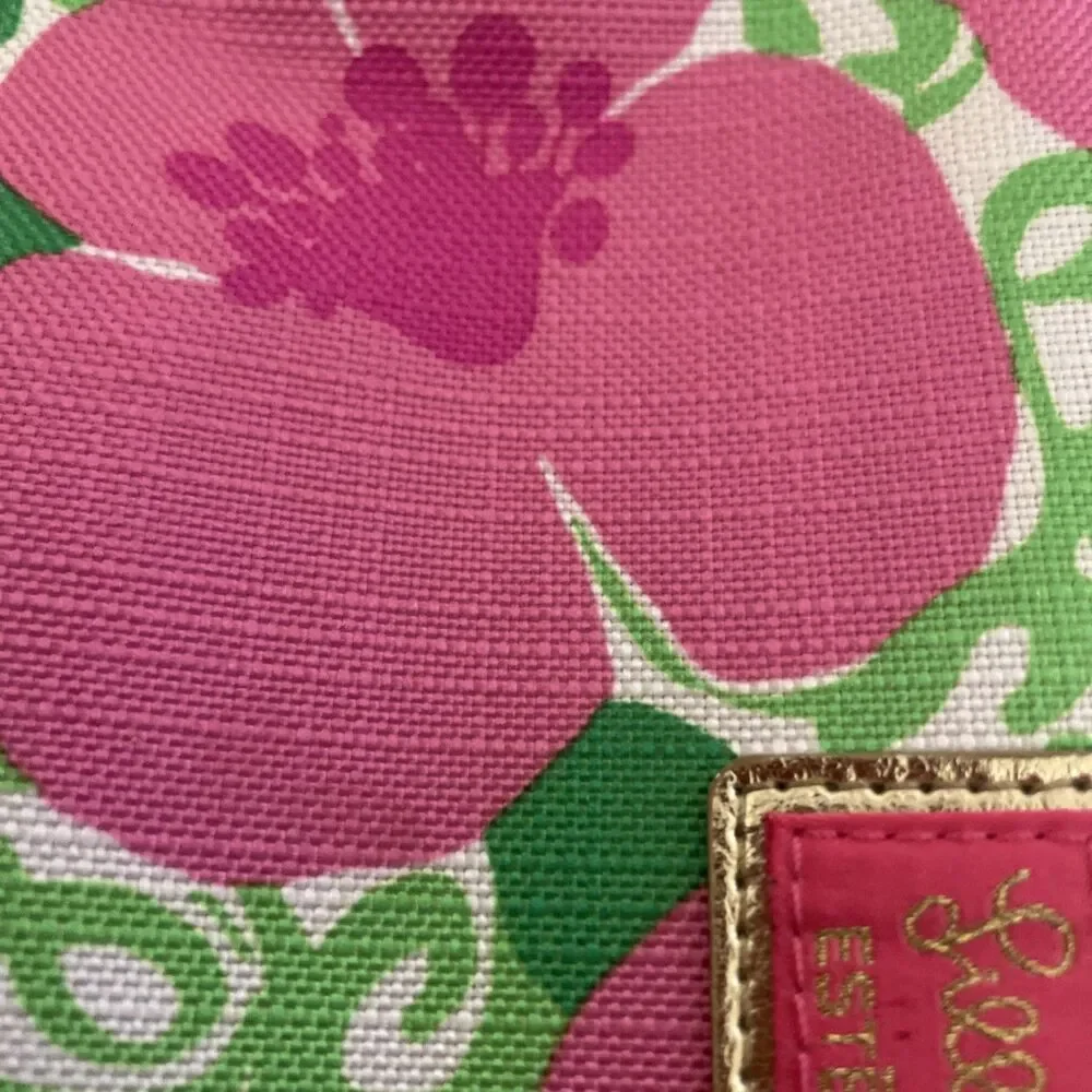 Lilly Pulitzer for Estee Lauder Pink Floral Makeup Cosmetic Bag Travel Vacation